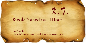 Kovácsovics Tibor névjegykártya